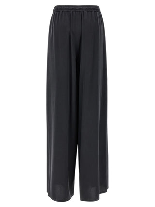 Blue Silk Casual Pants