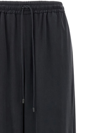 Blue Silk Casual Pants