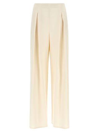 White Silk Casual Pants