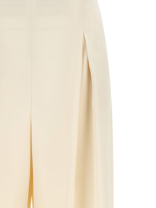White Silk Casual Pants