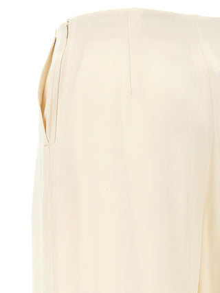 White Silk Casual Pants