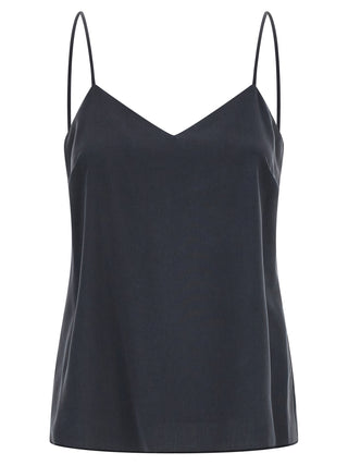 Gray Silk Sleeveles T-Shirt
