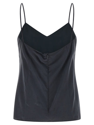 Gray Silk Sleeveles T-Shirt