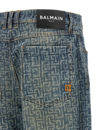 Blue Cotton Straight-Leg Jeans