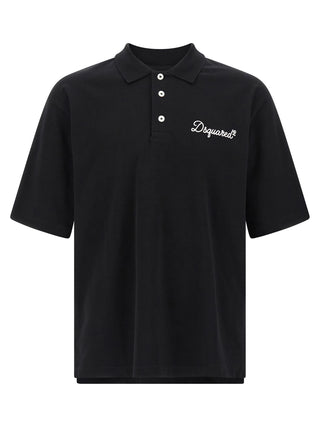 Black Cotton Polo Shirt
