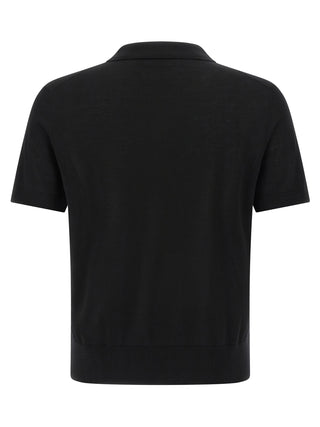 Black Wool Polo Shirt