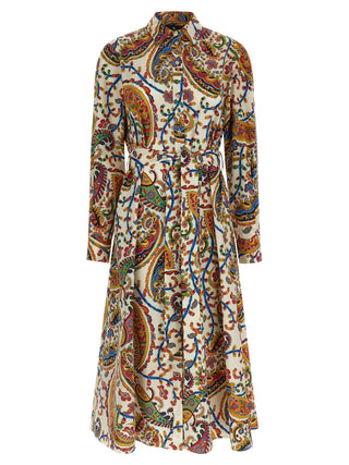 Multicolor Cotton Midi Dress