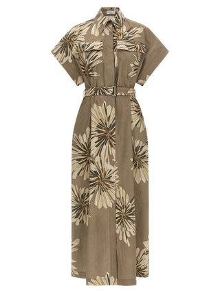 Bicolor Cotton Long Dress