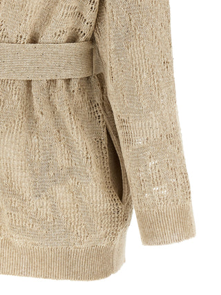 Beige Linen Cardigan