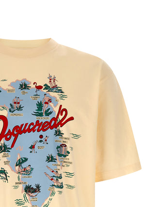 Camiseta de algodón beige