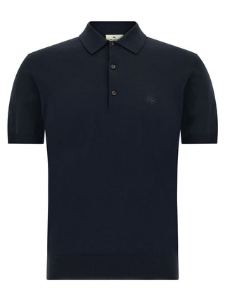 Blue Cotton Polo Shirt