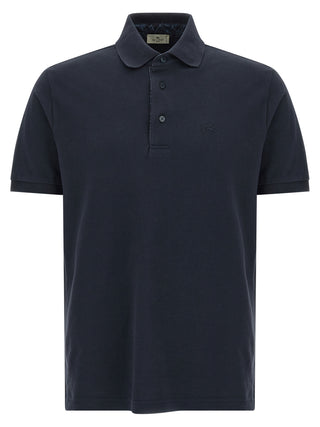 Blue Cotton Polo Shirt