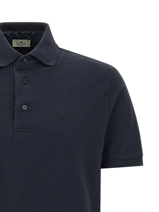 Blue Cotton Polo Shirt