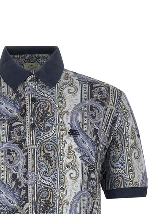 Blue Cotton Polo Shirt