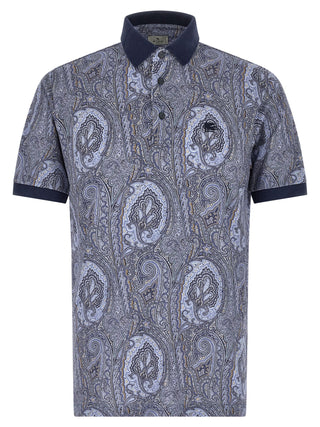 Blue Cotton Polo Shirt