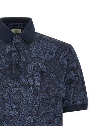 Blue Cotton Polo Shirt