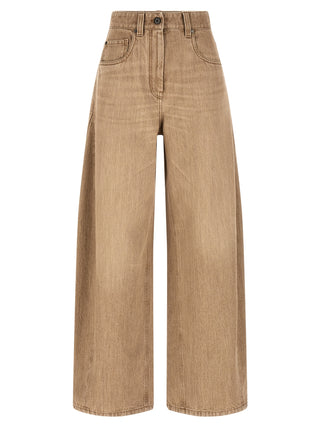 Beige Cotton Jeans Denim