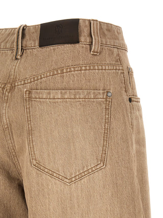 Beige Cotton Jeans Denim