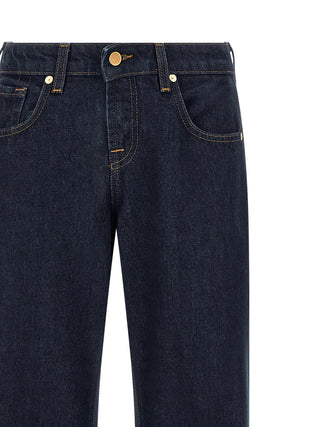 Blue Cotton Straight-Leg Jeans