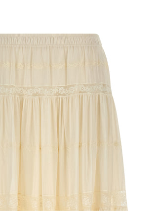 White Cotton Mini Skirt