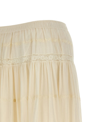 White Cotton Mini Skirt