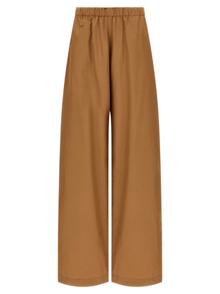 Brown Cotton Casual Pants
