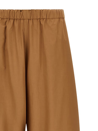 Brown Cotton Casual Pants