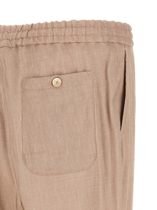 Beige Linen Joggers (Workout Pants)
