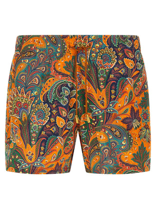 Orange Polyester Swim Shorts