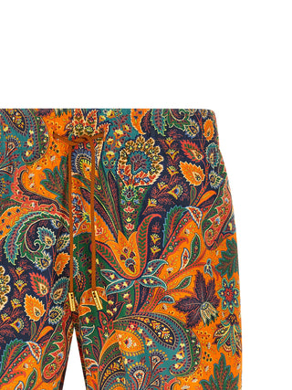 Orange Polyester Swim Shorts