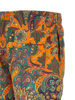 Orange Polyester Swim Shorts
