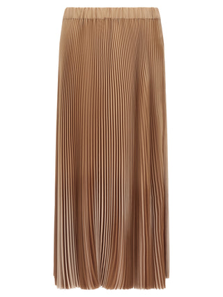 Beige Polyester Midi Skirt