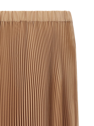 Beige Polyester Midi Skirt