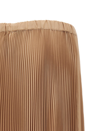 Beige Polyester Midi Skirt