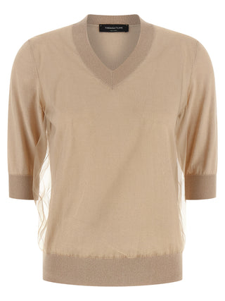 Beige Virgin Wool Cardigan