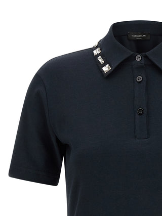 Blue Cotton Polo Shirt