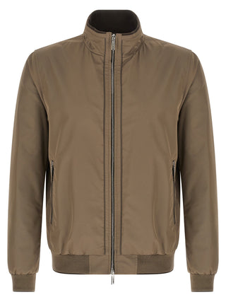 Beige Polyester Bomber