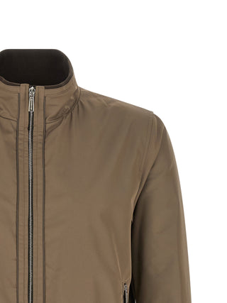 Beige Polyester Bomber