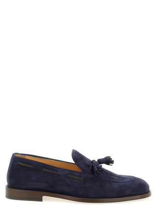 Mocasines slip-on de piel de becerro azul