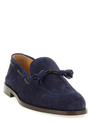 Mocasines slip-on de piel de becerro azul