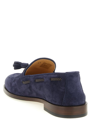 Mocasines slip-on de piel de becerro azul