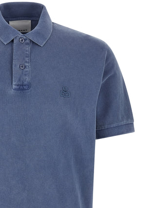 Blue Cotton Polo Shirt