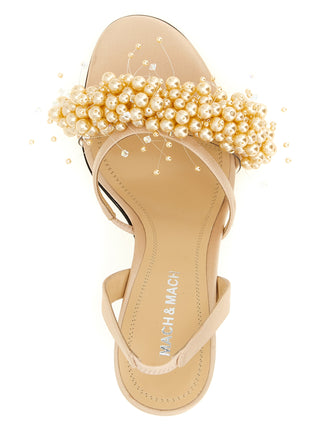 Sandalias de tacón stiletto de satén dorado