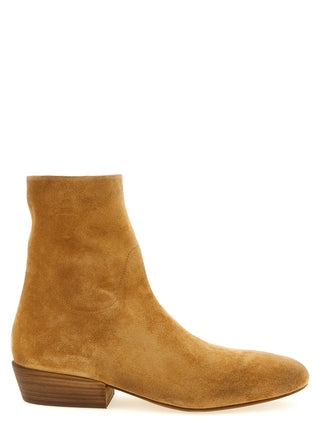Beige Calfskin Ankle Boots