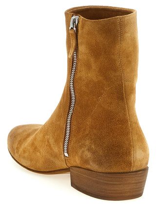 Beige Calfskin Ankle Boots