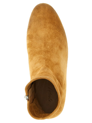 Beige Calfskin Ankle Boots