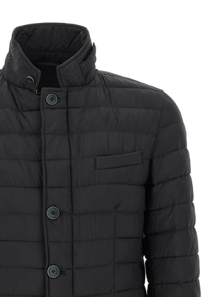 Blue Polyamide Full-Length Jacket