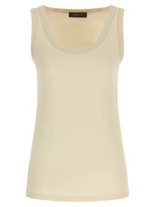 Camisetas sin mangas de algodón beige