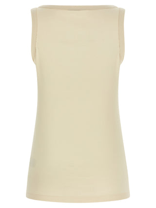 Camisetas sin mangas de algodón beige