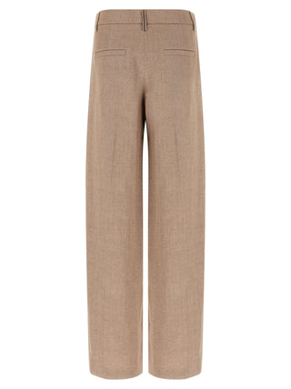Multicolor Linen Flared Pants